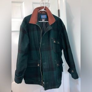 Pendleton Forest Green Wool Coat Large